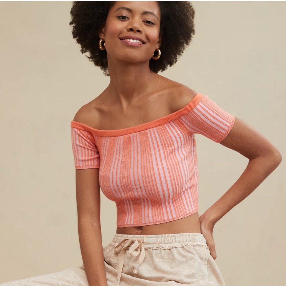 Aerie Reversible Asymmetrical Orange Crop Top Size XL  NWT